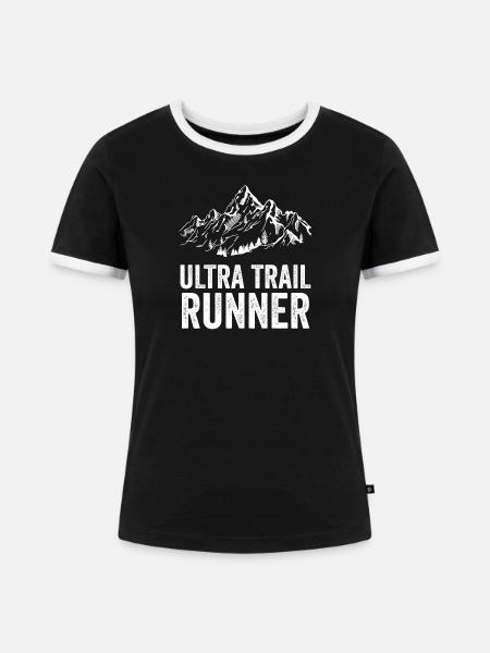 Ultra-Trailrunner - Frauen Kontrast-T-Shirt - Schwarz/Weiß