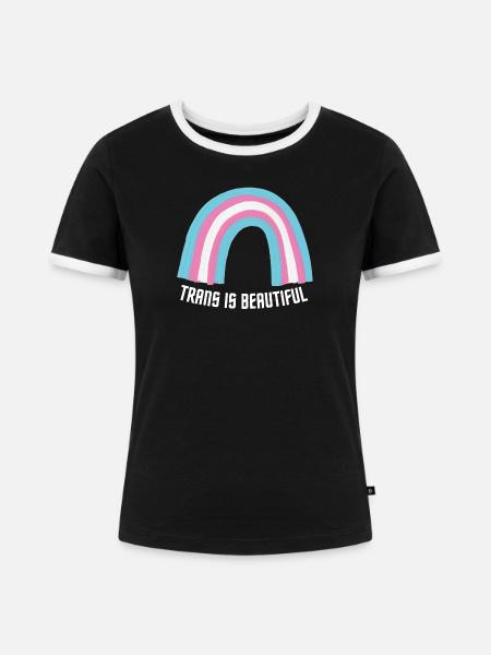 Trans ist wunderschön - Frauen Kontrast-T-Shirt - Schwarz/Weiß