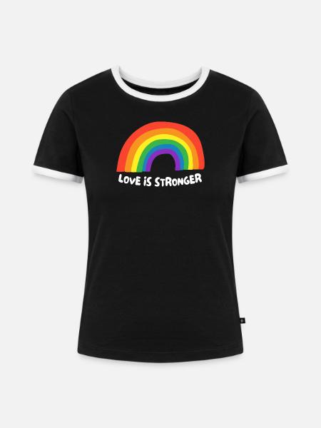 Liebe ist stärker. LGBT - Frauen Kontrast-T-Shirt - Schwarz/Weiß
