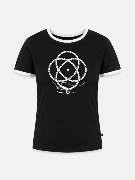 Völuspá 11 - Frauen Kontrast-T-Shirt - Schwarz/Weiß