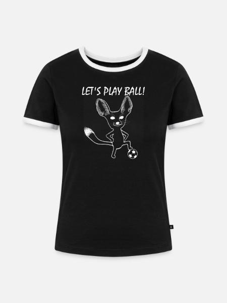 Fennek Let's Play Ball! - Frauen Kontrast-T-Shirt - Schwarz/Weiß