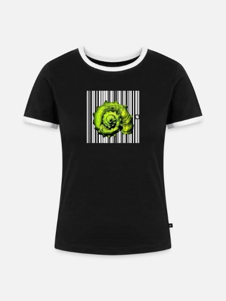 SPOT - TOURIST - Frauen Kontrast-T-Shirt - Schwarz/Weiß