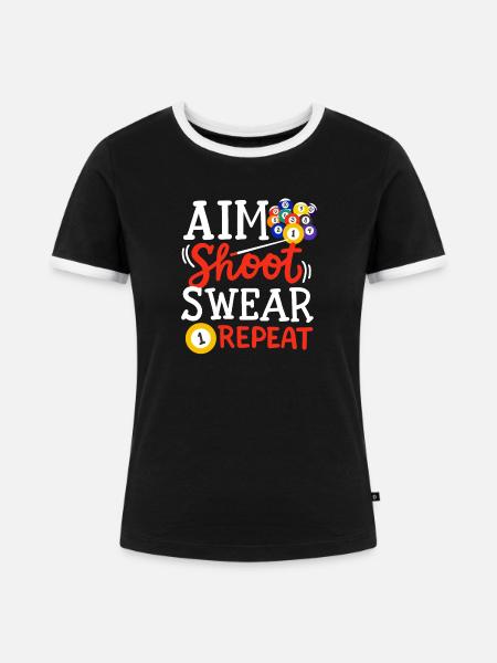 Billardspieler Billard - Frauen Kontrast-T-Shirt - Schwarz/Weiß