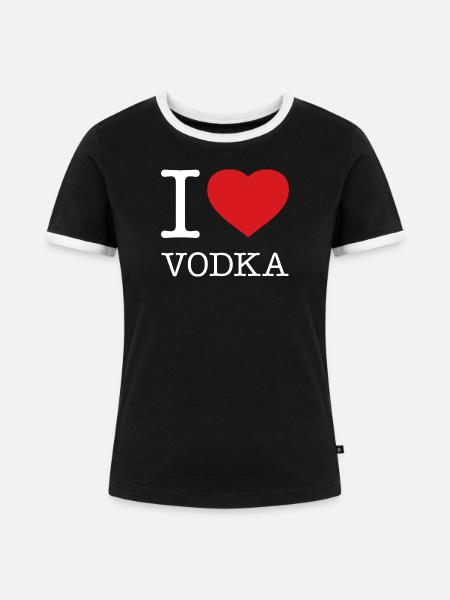 I LOVE VODKA - Frauen Kontrast-T-Shirt - Schwarz/Weiß