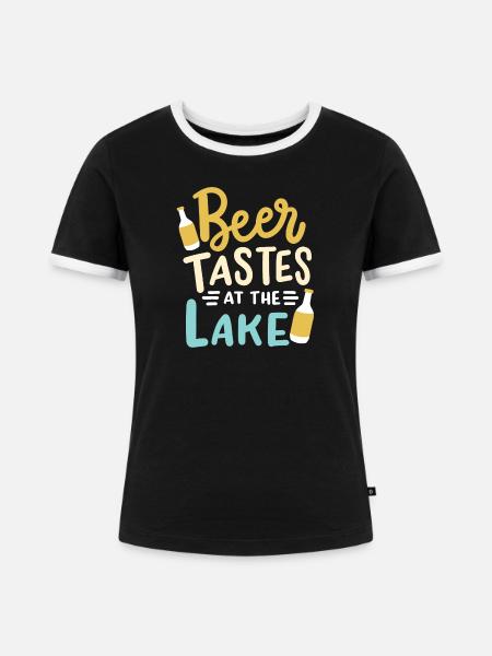 See Camping Zelten - Frauen Kontrast-T-Shirt - Schwarz/Weiß
