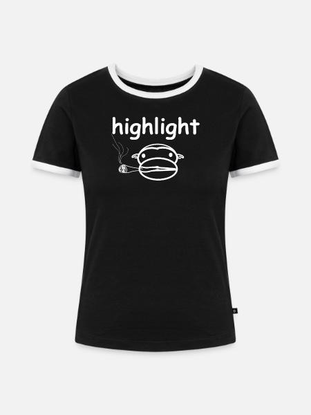 HIGHLIGHT - Frauen Kontrast-T-Shirt - Schwarz/Weiß