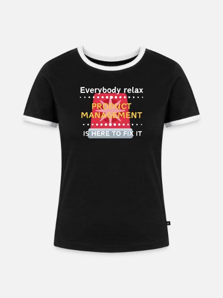 Everbody Relax - Frauen Kontrast-T-Shirt - Schwarz/Weiß