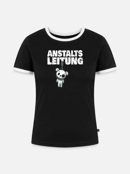 Anstaltsleitung Teddy - Frauen Kontrast-T-Shirt - Schwarz/Weiß