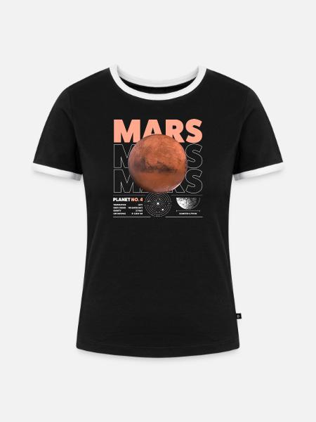 Mars details - Frauen Kontrast-T-Shirt - Schwarz/Weiß