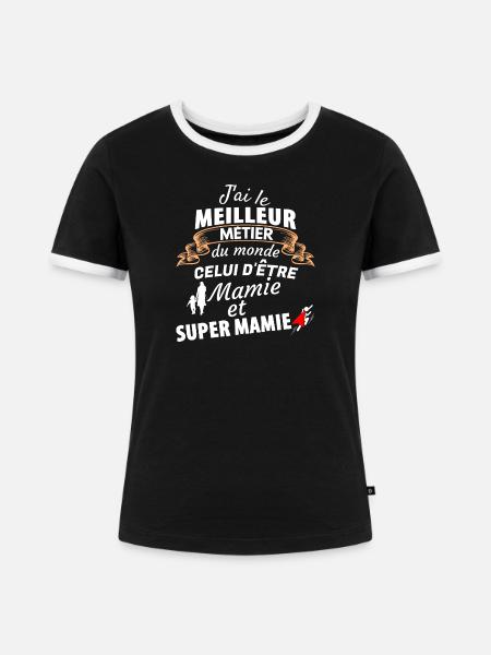 Pride Granny Superheldin - Frauen Kontrast-T-Shirt - Schwarz/Weiß