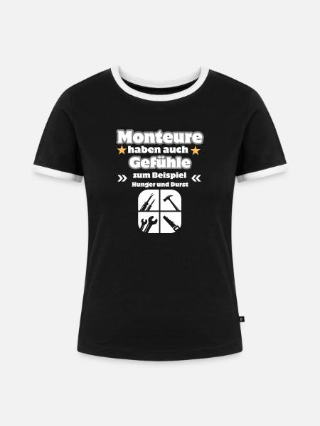 Monteure Gefühle - Frauen Kontrast-T-Shirt - Schwarz/Weiß