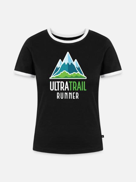 Ultra-Trailrunner - Frauen Kontrast-T-Shirt - Schwarz/Weiß