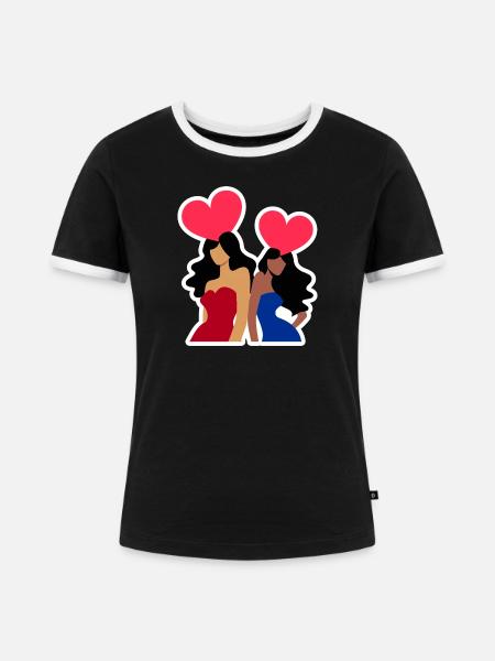 Galentine's Day 2026 Mädchen - Frauen Kontrast-T-Shirt - Schwarz/Weiß