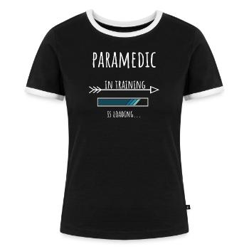 Paramedic in Ausbildung Beruf Geschenk - Frauen Kontrast-T-Shirt - Schwarz/Weiß - Vorne - Selfina (174cm)