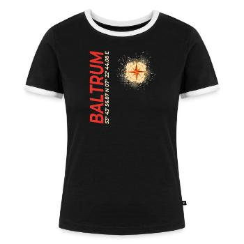 Baltrum - Frauen Kontrast-T-Shirt - Schwarz/Weiß - Vorne - Selfina (174cm)