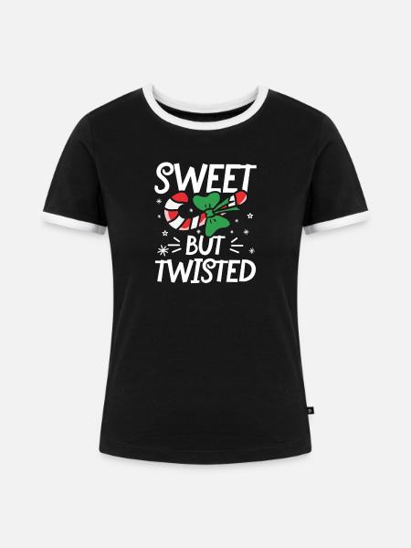Sweet but twisted - Frauen Kontrast-T-Shirt - Schwarz/Weiß