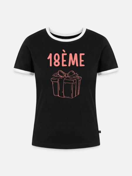18-jähriges Jubiläumsdesign mit schlankem Geschenk - Frauen Kontrast-T-Shirt - Schwarz/Weiß