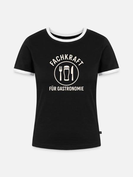 Fachkraft für Gastronomie - Frauen Kontrast-T-Shirt - Schwarz/Weiß