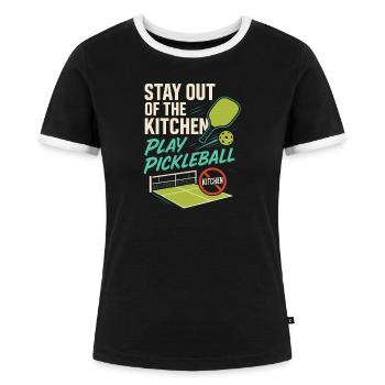 Ich bin Elektriker, natürlich trinke ich - Frauen Kontrast-T-Shirt - Schwarz/Weiß - Vorne - Selfina (174cm)