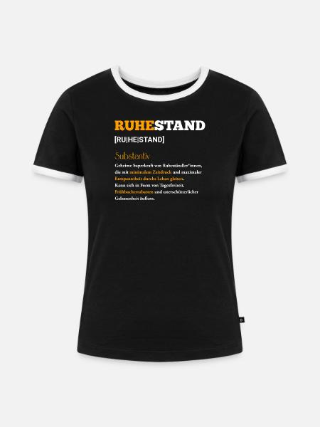 Ruhestand Minimaler Zeitdruck - Frauen Kontrast-T-Shirt - Schwarz/Weiß