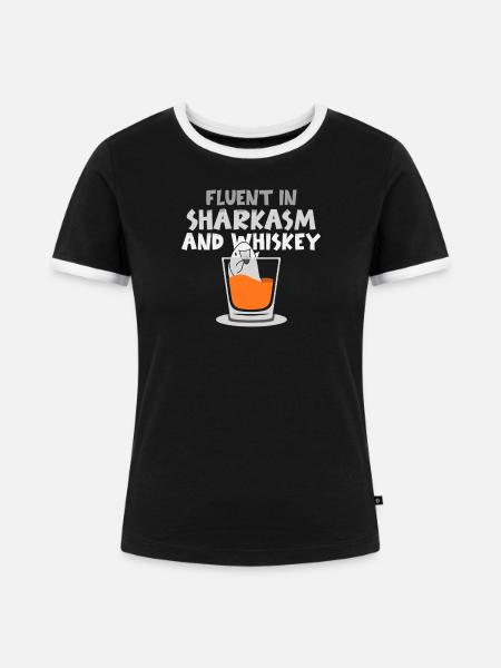 Whiskey Spruch Whiskeytrinker Whiskeyliebhaber - Frauen Kontrast-T-Shirt - Schwarz/Weiß