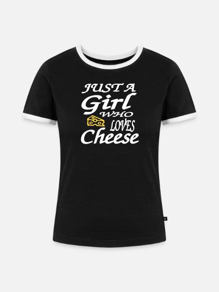 Käse - Frauen Kontrast-T-Shirt - Schwarz/Weiß