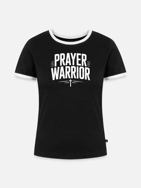 Gebets-Krieger - Frauen Kontrast-T-Shirt - Schwarz/Weiß
