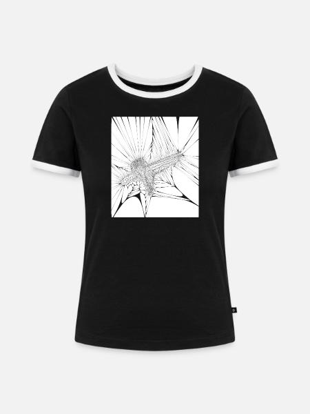 Revolt - Frauen Kontrast-T-Shirt - Schwarz/Weiß