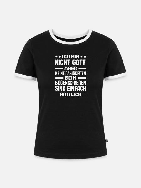 Ich gehe Bogenschießen - Frauen Kontrast-T-Shirt - Schwarz/Weiß