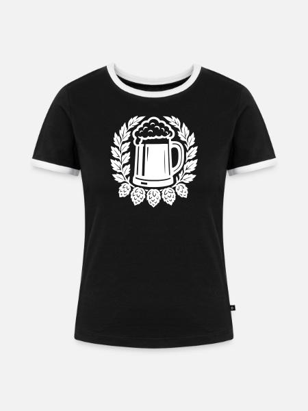 Bahre - Frauen Kontrast-T-Shirt - Schwarz/Weiß