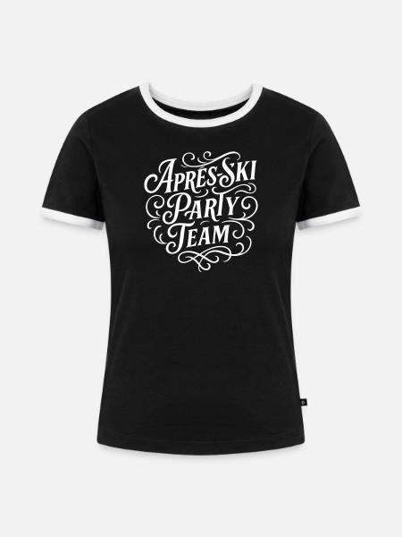 Apres Ski Party Team - Frauen Kontrast-T-Shirt - Schwarz/Weiß