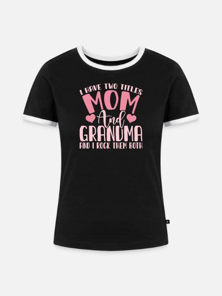 Oma Mama Geschenk Weihnachtsgeschenke Großmutter  - Frauen Kontrast-T-Shirt - Schwarz/Weiß