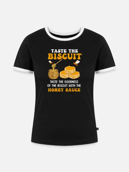 Honig-Keks-Genuss - Frauen Kontrast-T-Shirt - Schwarz/Weiß