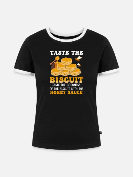 Mit Honig glasierter Keksstapel - Frauen Kontrast-T-Shirt - Schwarz/Weiß