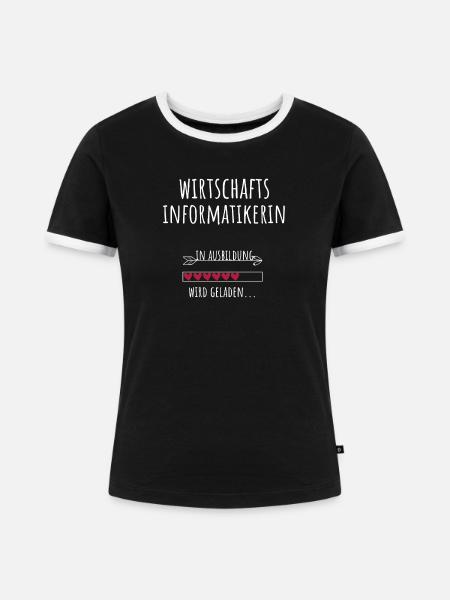 Wirtschaftsinformatikerin Studium Beruf Ausbildung - Frauen Kontrast-T-Shirt - Schwarz/Weiß
