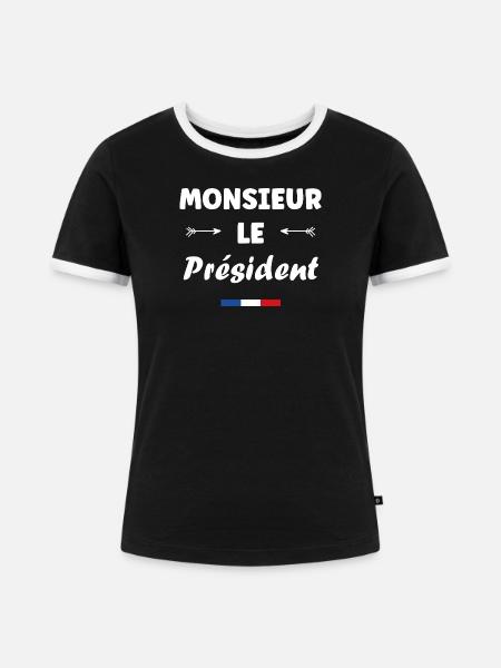 Präsident - Frauen Kontrast-T-Shirt - Schwarz/Weiß