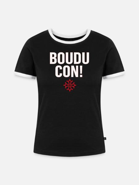 Verdammter Idiot! - Frauen Kontrast-T-Shirt - Schwarz/Weiß