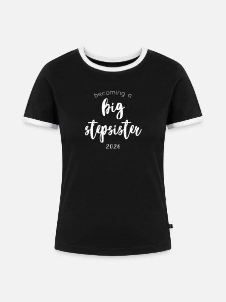 Große Stiefschwester 2026 - Frauen Kontrast-T-Shirt - Schwarz/Weiß