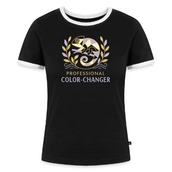 Farbwechsel-Profi - Frauen Kontrast-T-Shirt - Schwarz/Weiß - Vorne - Selfina (174cm)