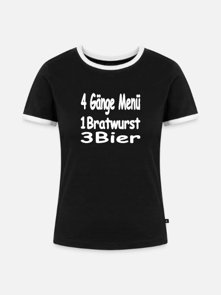 Bier - Frauen Kontrast-T-Shirt - Schwarz/Weiß