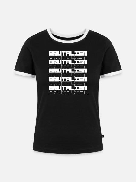 Brutalismus-Glitch-Raster - Frauen Kontrast-T-Shirt - Schwarz/Weiß