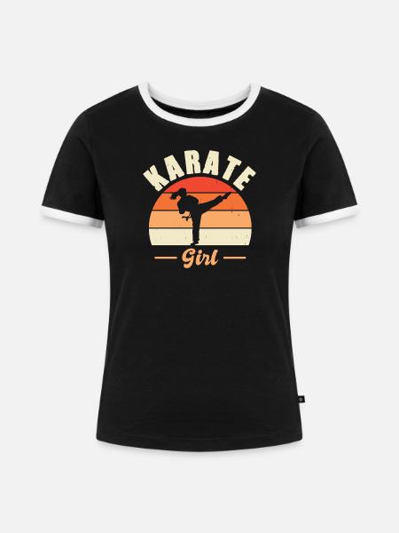 Karate Training Geschenke Karatetraining - Frauen Kontrast-T-Shirt - Schwarz/Weiß