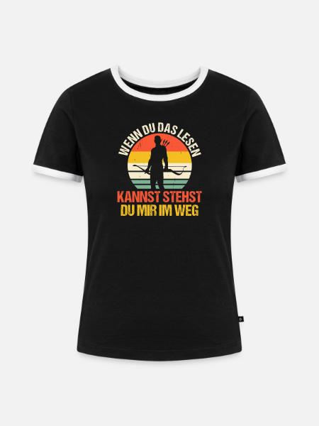 Bogenschütze Bogensport Bogenschießen - Frauen Kontrast-T-Shirt - Schwarz/Weiß