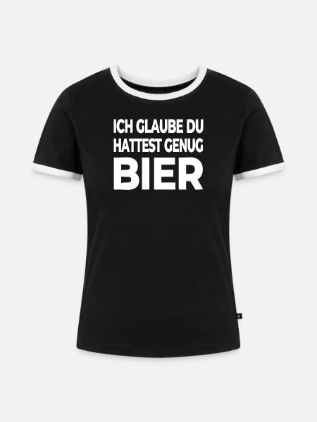 Bier - Frauen Kontrast-T-Shirt - Schwarz/Weiß
