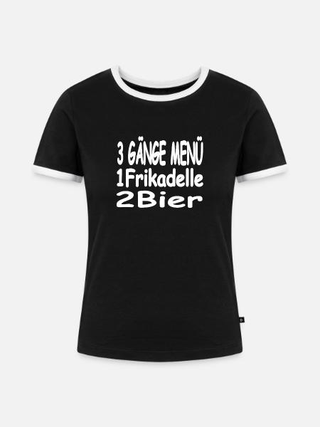 Bier - Frauen Kontrast-T-Shirt - Schwarz/Weiß