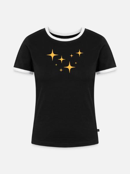 Sternenstaub Glitzer Muster - Frauen Kontrast-T-Shirt - Schwarz/Weiß