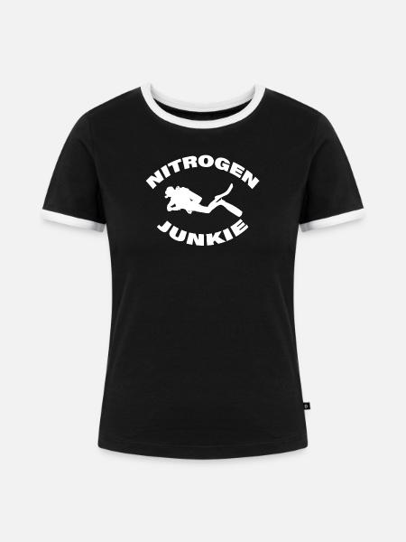NITROGEN JUNKIE - Frauen Kontrast-T-Shirt - Schwarz/Weiß