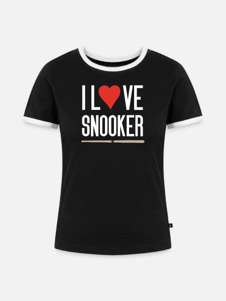 Ich liebe Snooker - Frauen Kontrast-T-Shirt - Schwarz/Weiß