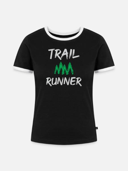 Trailrunner - Frauen Kontrast-T-Shirt - Schwarz/Weiß