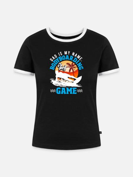 Surfen Surfboarder Bodyboarder - Frauen Kontrast-T-Shirt - Schwarz/Weiß